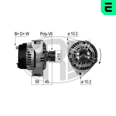 Bilde av ERA 210052A Dynamo 14V 90A MERCEDES BENZ: W124 Sedan, G Klasse SUV, E T modell, SSANGYONG: Musso SUV