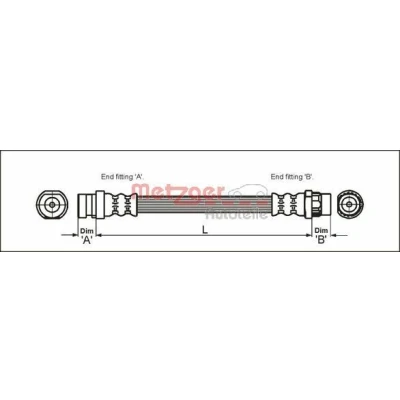 Bilde av METZGER 4111169 Bremseslange 186 F10 x 1 RENAULT: SCENIC 2, MEGANE 2 Coupe Cabriolet, ESPACE 4