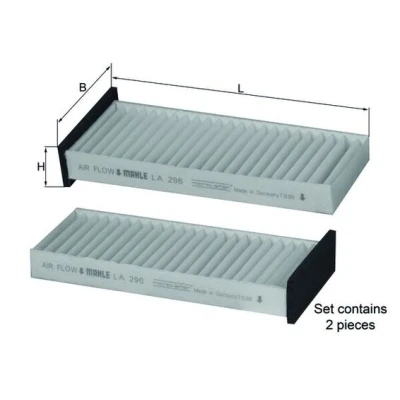 Bilde av MAHLE ORIGINAL LA 296/S Kupéfilter Partikkelfilter 227,0 105 37,0 MITSUBISHI: L200 / Triton IV Pick up, III Space Star