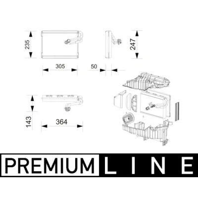 Bilde av MAHLE ORIGINAL AE 269 000P Fordamper med tetning uten ekspansjonsventil