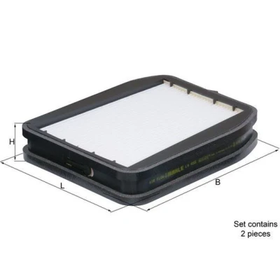 Bilde av MAHLE ORIGINAL LA 455/S Kupéfilter Partikkelfilter 185,0 212 40,3 MERCEDES BENZ: E Klasse Sedan, T modell