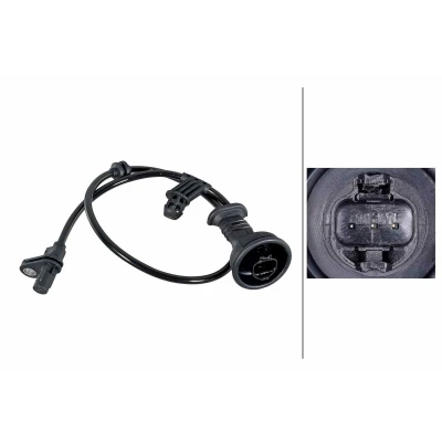 Bilde av HELLA 6PU 358 252 041 ABS Sensor med festeklips på kabelen Hall prinsipp 2 polet 535mm MERCEDES BENZ: B Klasse, A Klasse
