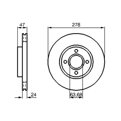 Bilde av BOSCH 0 986 478 427 Bremseskiver 278 24 4 107,95 ventilert, innvendig ventilert oljet FORD: MONDEO 1 Kombi
