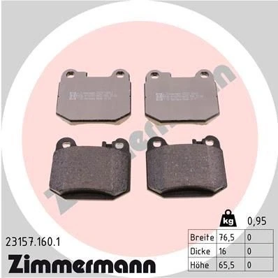 Bilde av ZIMMERMANN 23157.160.1 Bremseklosser klargjort for slitasjeindikator Bildet viser leveranseinnholdet MERCEDES BENZ: ML Klasse