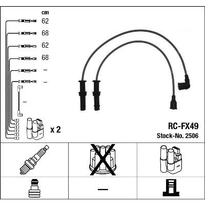 Bilde av NGK 2506 Pluggledninger 4 SUBARU: Forester I