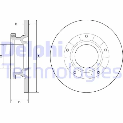 Bilde av DELPHI BG4784C Bremseskiver 288 16 5 fullt ut belagt ubehandlet uten hjullager, med ABS senorring FORD: Transit Custom V362 Van, V363 Van