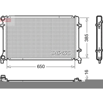 Bilde av DENSO DRM02014 Radiator 650 416 16 VOLKSWAGEN: Touran I, Passat B6 Variant, Caddy 3, SKODA: Octavia 2 Combi, II Hatchback, Yeti
