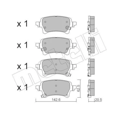 Bilde av METELLI 22 1376 0 Bremseklosser med akustisk slitasjevarsel JEEP: Wrangler IV