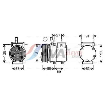 Bilde av PRASCO HYAK258 Kompressor HS15 R 134a
