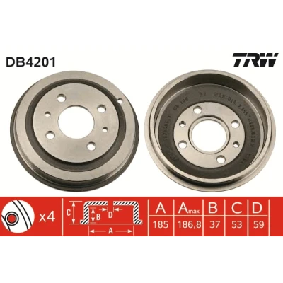 Bilde av TRW DB4201 Bremsetrommel