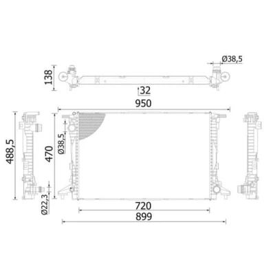 Bilde av MAHLE ORIGINAL CR 2423 000S Radiator Aluminium 720 470 32 Kjøleribber satt sammen mekanisk VOLKSWAGEN: Golf 7, 7 Variant