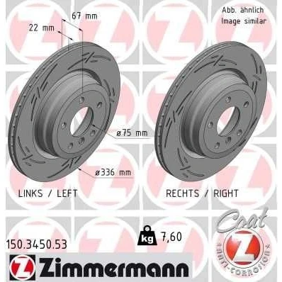 Bilde av ZIMMERMANN 150.3450.53 Bremseskiver 320 20 6/5 5 120 innvendig ventilert, med sliss belagt høy karbon BMW: X5, X6