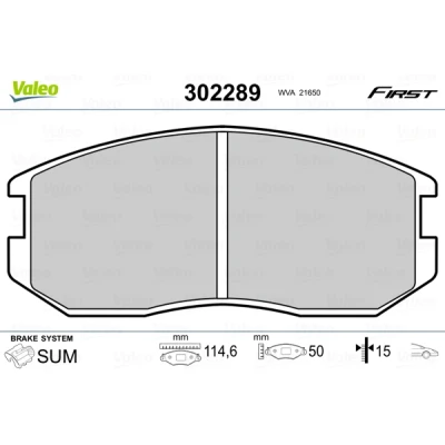 Bilde av VALEO 302289 Bremseklosser framaksel ekskl. slitasjevarselkontakt uten antiskrike blikk MITSUBISHI: Lancer 6 Limousine, Stasjonsvogn