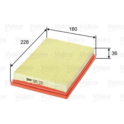 Bilde av VALEO 585337 Luftfilter 36 160 228 Filterinnsats TOYOTA: Corolla VIII Liftback, Compact, Stasjonsvogn