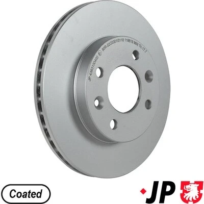 Bilde av JP GROUP 4363100400 Bremseskiver framaksel 238 20 4 ventilert belagt RENAULT: Kangoo I Express, I, CLIO 2, NISSAN: Kubistar Van
