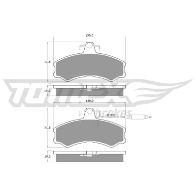 Bilde av TOMEX brakes TX 10 46 Bremseklosser framaksel med integrert slitasjevarselkontakt FIAT: Ducato I Flatvogn lastebil/Chassis, Van