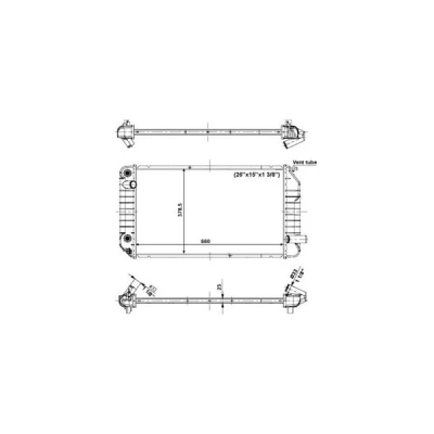 Bilde av NRF 56005 Radiator Aluminium 660 379 23 med påbyggingsdeler Kjøleribber loddet