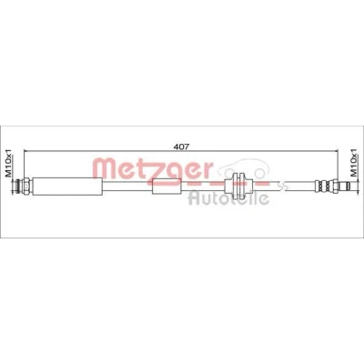 Bilde av METZGER 4111801 Bremseslange framaksel venstre, høyre 407