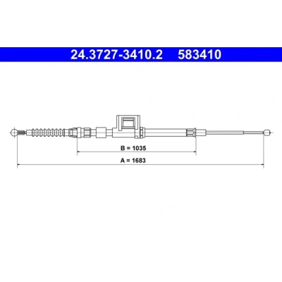Bilde av ATE 24.3727 3410.2 Bremsekabel 1638