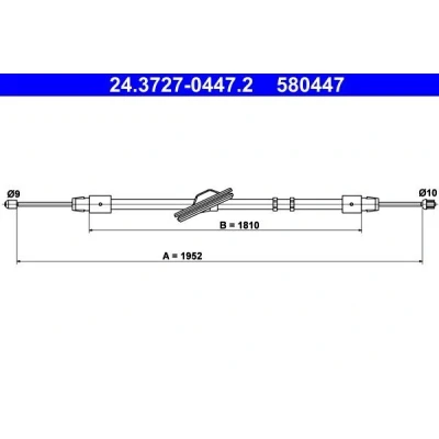 Bilde av ATE 24.3727 0447.2 Bremsekabel 1952 MERCEDES BENZ: E Klasse T modell, Sedan