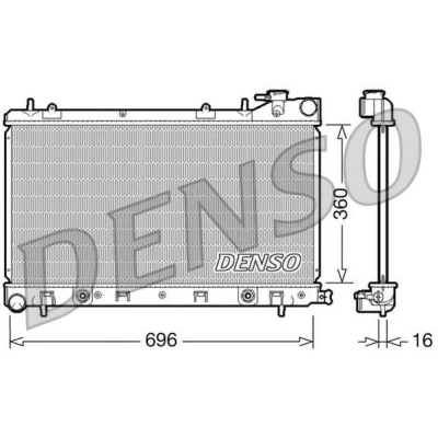 Bilde av DENSO DRM36002 Radiator Aluminium 360 696 16 SUBARU: Forester II