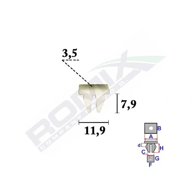 Bilde av ROMIX C70347 klips, pynte /beskyttelseslist HYUNDAI: SANTA FE 2