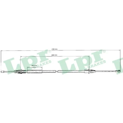 Bilde av LPR C0707B Bremsekabel 1735/1440 Skivebrems NISSAN: Interstar Minibuss, RENAULT: MASTER 2 Pritsche/Fahrgestell
