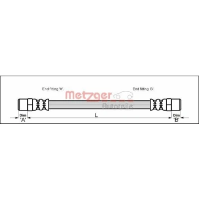 Bilde av METZGER 4110594 Bremseslange 204 F10 x 1 BMW: 3 Sedan, 5 Cabrio, VOLVO: V70 I, S70, C70 I Cabrio