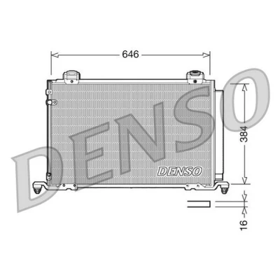 Bilde av DENSO DCN50026 Kondensator med tørker 646x384x16 R 134a 646 TOYOTA: Avensis II Station Wagon, Sedan