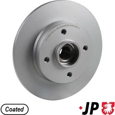 Bilde av JP GROUP 4163201100 Bremseskiver bakaksel 249 9 4 fullt ut belagt med integrert hjullager, ABS senorring PEUGEOT: 2008 Stasjonsvogn, 207 Hatchback