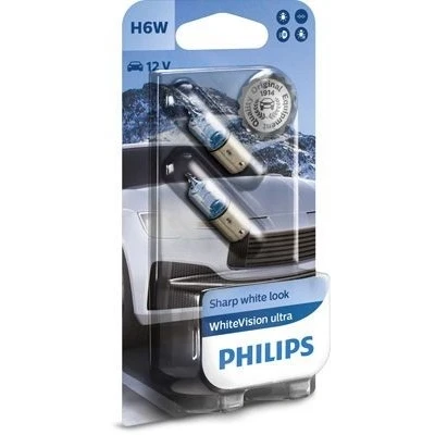 Bilde av PHILIPS 12036WVUB2 Lyspærer 12 6 H6W, Miniatyr halogenlampe BMW: 5 Sedan, 1 Hatchback, X5, MERCEDES BENZ: E Klasse T modell, B