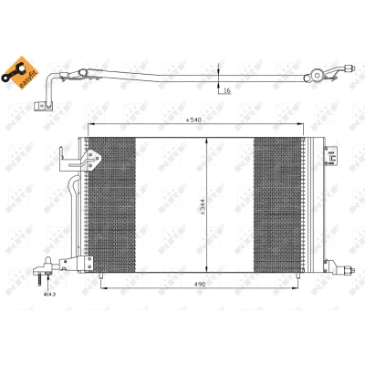 Bilde av NRF EASY FIT 35304 Kondensator med tetningsring 14,3 8,5 Aluminium 540 R 134 CITROËN: Xsara Coupé