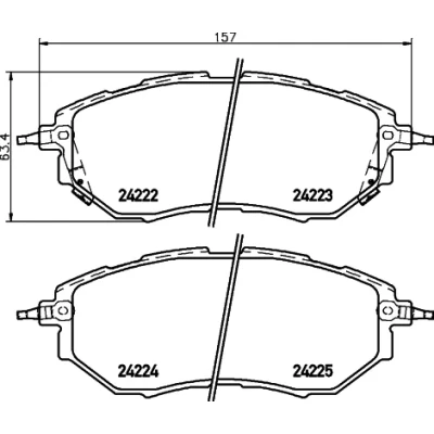 Bilde av HELLA 8DB 355 012 031 Bremseklosser med akustisk slitasjevarsel tilbehør SUBARU: Outback V, Legacy 4, Impreza III Hatchback