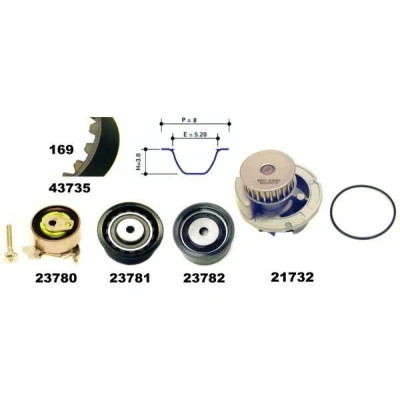 Bilde av MAPCO 41735/1 Vannpumpe + Registerreimsett 20mm OPEL: Vectra B Sedan