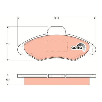 Bilde av TRW COTEC GDB897 Bremseklosser ikke klargjort for slitasjeindikator FORD: Escort 5, 6, 6 Cabrio