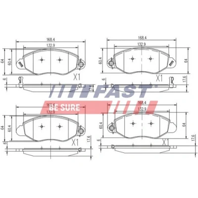 Bilde av FAST FT29547 Bremseklosser framaksel med akustisk slitasjevarsel FORD: Transit Mk5 Flatvogn lastebil/Chassis, Minibuss