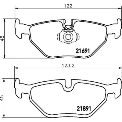 Bilde av MINTEX MDB1879 Bremseklosser klargjort for slitasjeindikator BMW: 5 Sedan, Touring