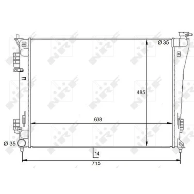 Bilde av NRF 59092 Radiator Aluminium 640 468 16 Kjøleribber loddet HYUNDAI: i40 Stasjonsvogn