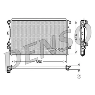 Bilde av DENSO DRM32015 Radiator Aluminium 650 414 32 VOLKSWAGEN: Touran I, Passat B6 Variant, Caddy 3, SKODA: Octavia 2 Combi, II Hatchback, Yeti