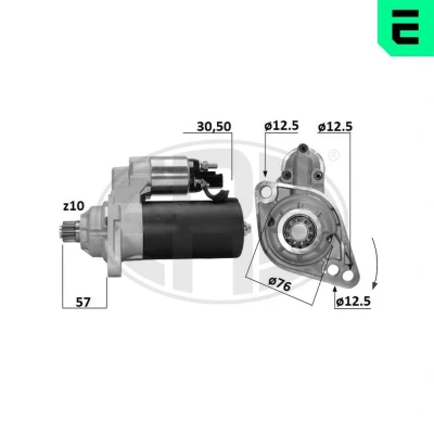 Bilde av ERA 221065A Starter 12V 1,7kW 10 30,50 76mm VOLKSWAGEN: Caddy 3