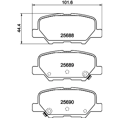 Bilde av HELLA 8DB 355 020 291 Bremseklosser med akustisk slitasjevarsel MITSUBISHI: OUTLANDER 3, ASX SUV, MAZDA: 6 Stasjonsvogn, Sedan, PEUGEOT: 4008 SUV