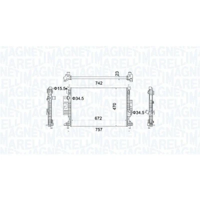Bilde av MAGNETI MARELLI 350213155300 Radiator 672 470 23 Kjøleribber satt sammen mekanisk FORD: FOCUS 3
