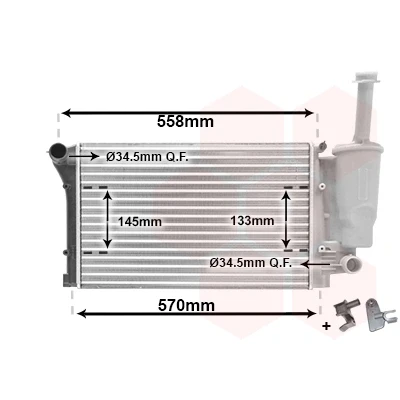 Bilde av VAN WEZEL *** IR PLUS 17002291 Radiator Aluminium 500 320 25 med tilbehør Kjøleribber satt sammen mekanisk