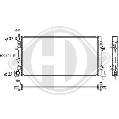 Bilde av DIEDERICHS DCM3011 Radiator Aluminium 650 340 26 Climate SKODA: Fabia 2