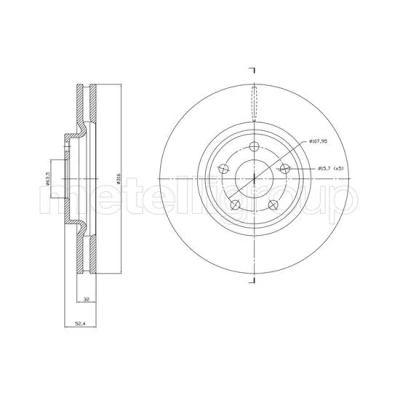 Bilde av METELLI 23 1830C Bremseskiver 316,0 32,0 5 63,5 ventilert spraylakkert FORD: S Max Mk2, Galaxy Mk3 MPV, FORD USA: Edge Mk2