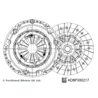 Bilde av BLUE PRINT ADBP300217 Clutch to deler med syntetisk fett 241mm VOLKSWAGEN: Golf 7, Passat B7 Variant, 7 AUDI: A3 Sportback
