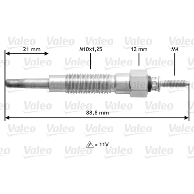 Bilde av VALEO 345213 Glødeplugg 11V M10X1,25 MITSUBISHI: PAJERO 2
