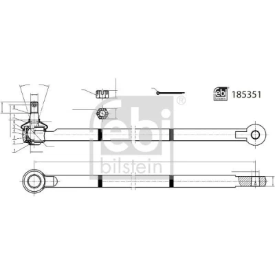 Bilde av FEBI BILSTEIN 185351 Styrestang framaksel med kronemutter