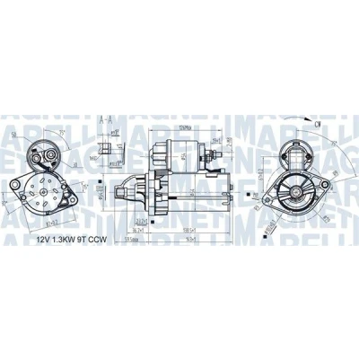 Bilde av MAGNETI MARELLI 063721346010 Starter 12 1,1 9 OPEL: Combo C Varebil / Stasjonsvogn, Tour, Astra H GTC