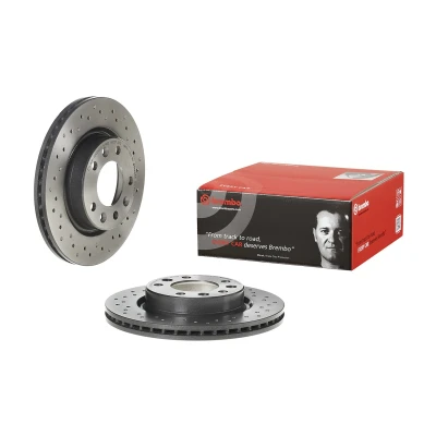 Bilde av BREMBO 09.C657.1X Bremseskiver 266 22 5 perforert / ventilert belagt høy karbon med skruer PEUGEOT: 308 SW 2, II Hatchback